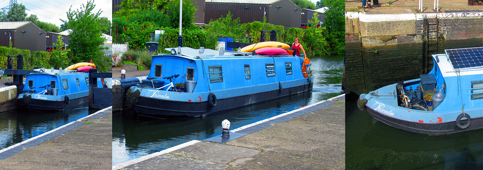 Lock operating in river Lea