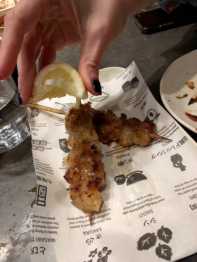 שיפודים במסעדת אינקו ניטו - יפנית בסוהו בלונדון